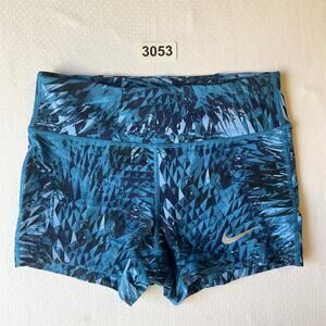 Nike Women Active Body Shorts size S Blue Stretch Workout Dri-Fit Biker Shorts